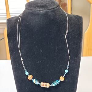 Claires Beaded Necklace Retro 16" Vtg